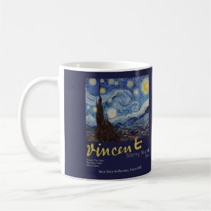 Caneca De Café Obra-Prima Vintage Azul Noite Estrelada de Van Gog