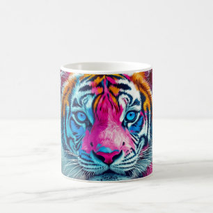 Caneca De Café obras de arte de um tigre com pelo vibrante e colo