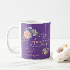 Caneca De Café Obrigado Apreciação Roxo Floral