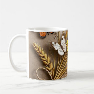 Caneca De Café Obrigado As flores silvestres desenhadas à mão, as