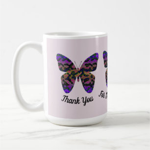Caneca De Café Obrigado Babysitter Bright Butterfly Apreciação