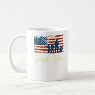 Caneca De Café Obrigado da bandeira americana você veterano