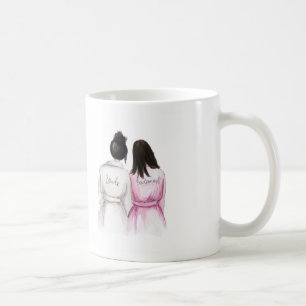 Caneca De Café Obrigado dama de honra longa do preto preto da