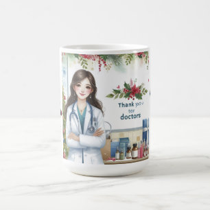 Caneca De Café Obrigado de Natal para os médicos
