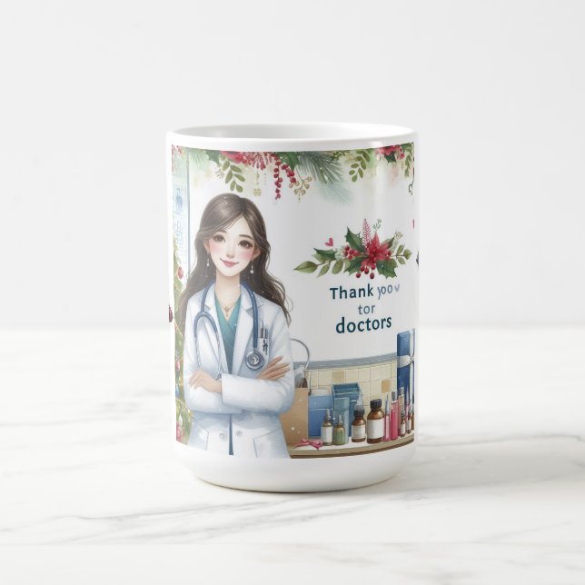 Caneca De Café Obrigado de Natal para os médicos (Centro)