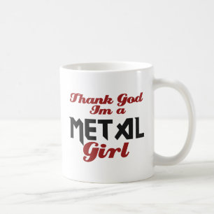 Caneca De Café Obrigado deus, eu sou uma garota do Metal