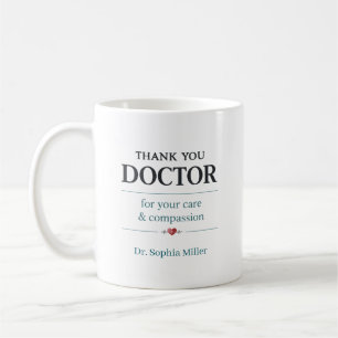 Caneca De Café Obrigado Doutor Cuidados Personalizados e Compaixã