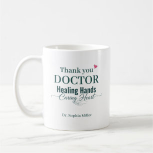 Caneca De Café Obrigado Doutor Mãos que Curam Coração Carinhoso P