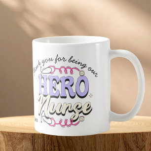 Caneca De Café 'OBRIGADO' Enfermeira Violet Tipografia PERSONALI