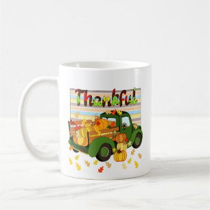 Caneca De Café Obrigado - Fall Truck Pumpkins - Folhas de Ação de