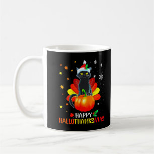 Caneca De Café Obrigado Feliz Gato Negro Engraçado Turquia Hallo-