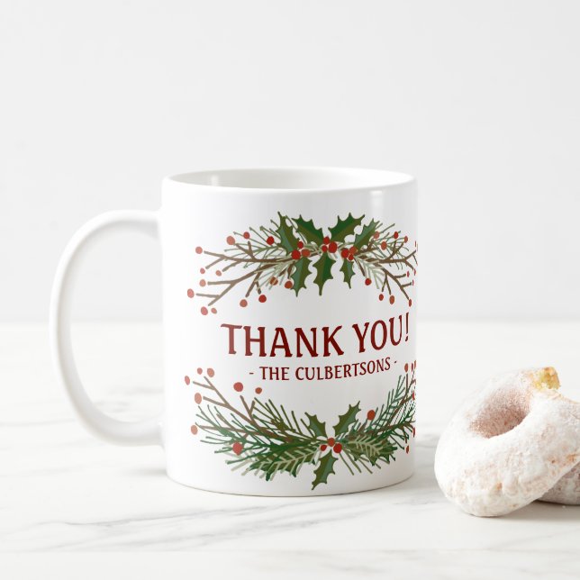 Caneca De Café Obrigado Holiday Mug (Com Donut)