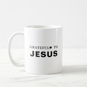 Caneca De Café Obrigado Jesus Fé Cristã Moderna Coração
