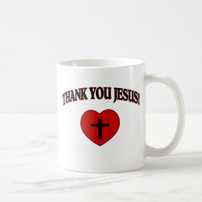 Caneca De Café Obrigado Jesus (o coração) (Direita)