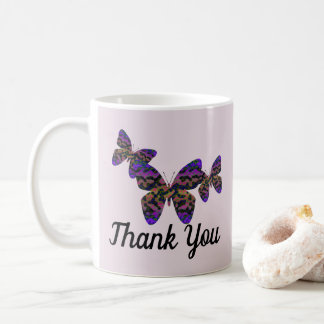 Caneca De Café Obrigado Lindas Borboletas Viva Apreciação