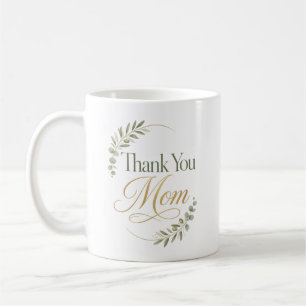 Caneca De Café Obrigado Mãe Aniversário Botânico