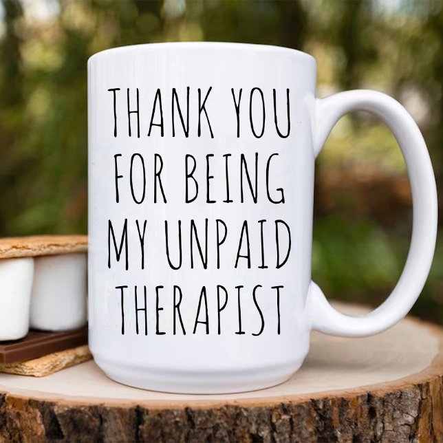 Caneca De Café Obrigado Meu Terapista Não Pago/Trabalho Engraçado (Thank You My Unpaid Therapist / funny work Bestie Coffee Mug)