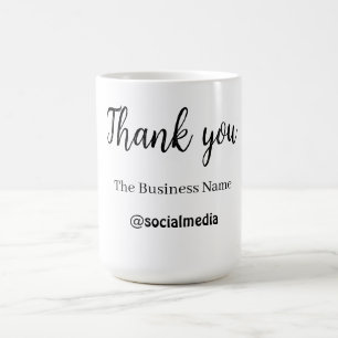 Caneca De Café obrigado mídia social nome da empresa data simples
