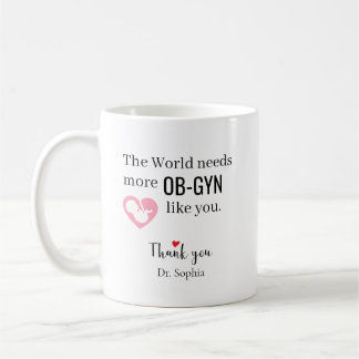 Caneca De Café Obrigado OB-GYN Nome Personalizado