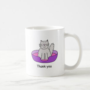 Caneca De Café Obrigado ocupando do gato