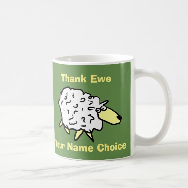 Caneca De Café Obrigado, Ovelha! Uma Ovelha com Nome. Presente de (Direita)