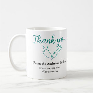 Caneca De Café Obrigado pelo nome da sua empresa do site do Order