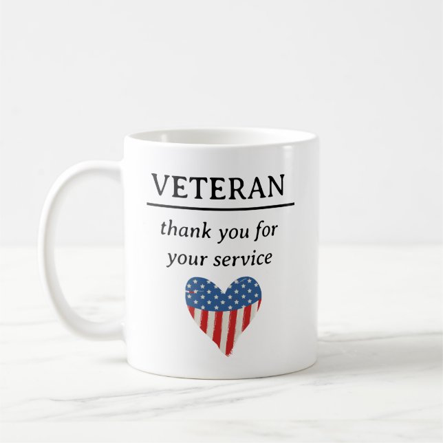 Caneca De Café Obrigado Pelo Seu Serviço Veteranos (Esquerda)