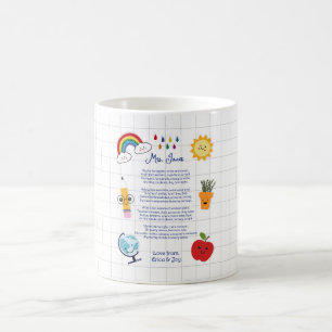 Caneca De Café obrigado poema do arco-íris da nuvem de apreciação