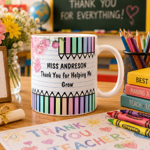 Caneca De Café Obrigado por Me Ajudar a Crescer Agradecimento ao