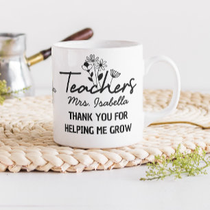 Caneca De Café Obrigado por me Ajudar a Crescer Floral