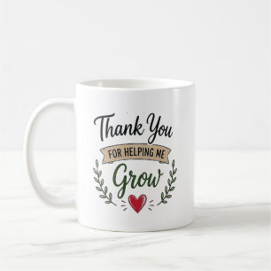 Caneca De Café Obrigado por Me Ajudar a Crescer Personalizado