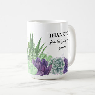 Caneca De Café Obrigado por Me Ajudar a Crescer Suculenta