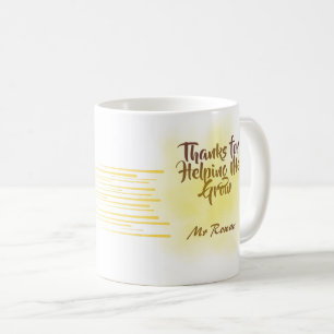 Caneca De Café Obrigado por me ajudar a personalizar o professor