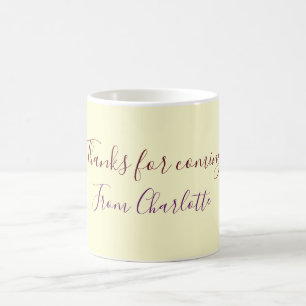 Caneca De Café obrigado por vir adicionar nome mensagem de texto 