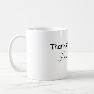 Caneca De Café obrigado por vir adicionar nome mensagem de texto