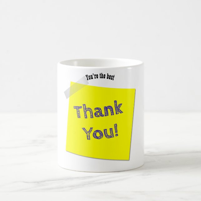 Caneca De Café Obrigado Presente Por Man - Sticky Note - Personal (Centro)