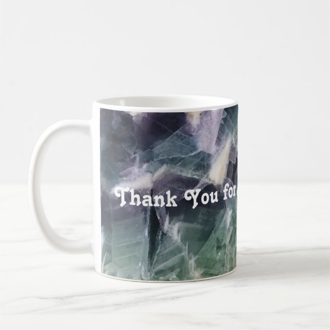 Caneca De Café Obrigado Professor Green Purple Fluorite Gem (Esquerda)