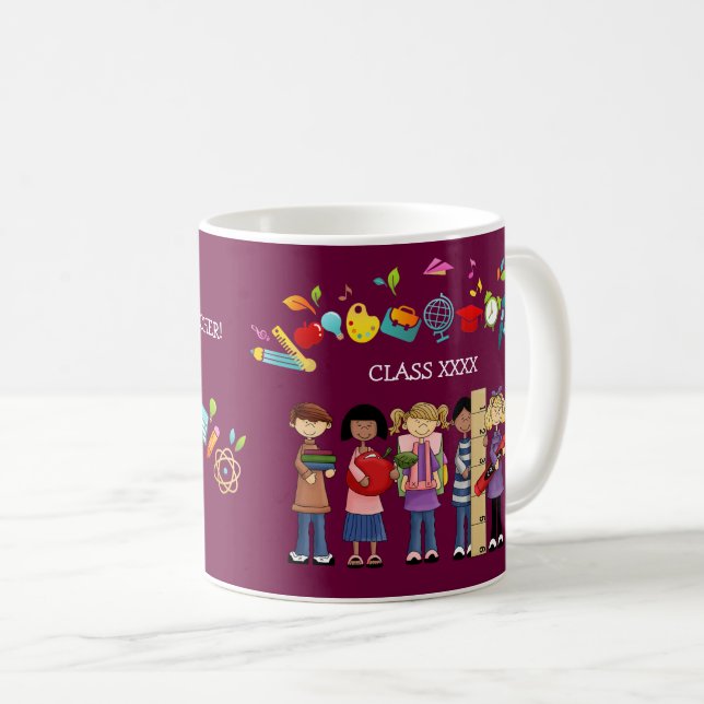 Caneca De Café Obrigado, Professor. Presente de Nome Personalizad (Frente Esquerda)