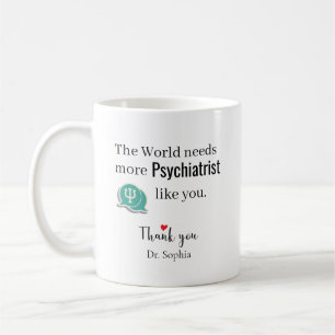 Caneca De Café Obrigado Psiquiatra Nome Personalizado