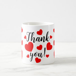 Caneca De Café Obrigado, Red Hearts