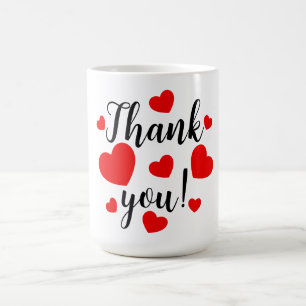 Caneca De Café Obrigado, Red Hearts