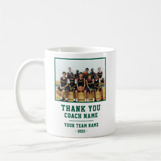 Caneca De Café Obrigado Treinador Nome da Equipe Foto