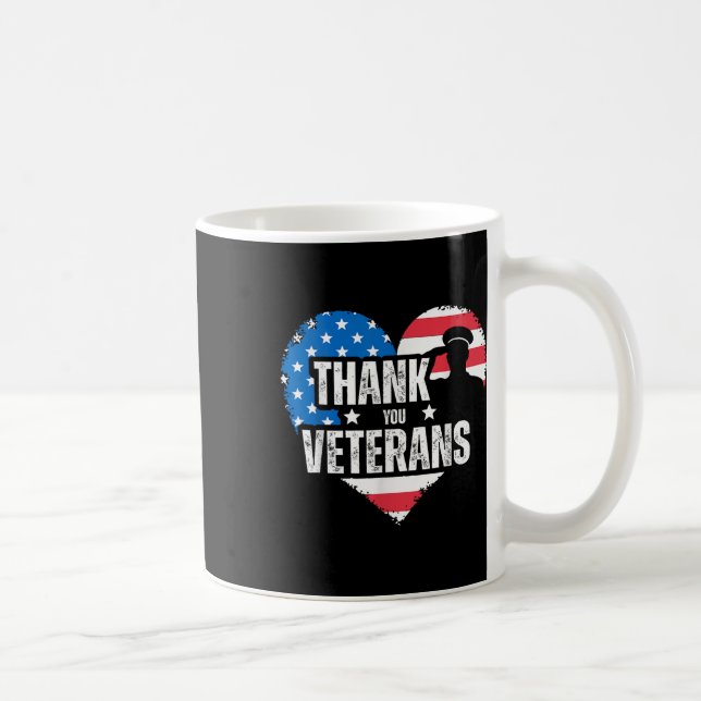 Caneca De Café Obrigado Veteranos Dia Memorial Dia Partiótico Mil (Direita)