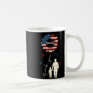 Caneca De Café Obrigado Veteranos Girassol Bandeira EUA Militar P