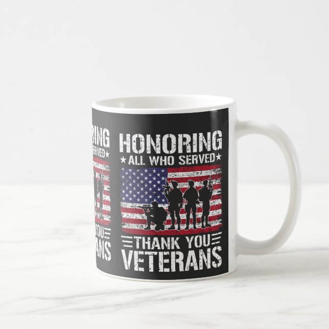 Caneca De Café Obrigado Veteranos Presente Patriótico de Serviço  (Direita)