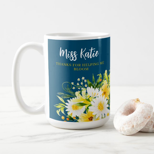 Caneca De Café Obrigados Para Me Ajudar A Bloom Daisy Mug (Com Donut)