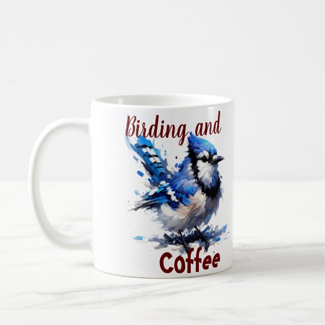 Caneca De Café Observação de Pássaros e Café Cerâmica Fofa (Esquerda)