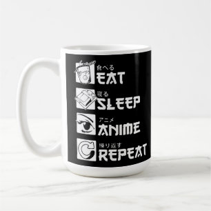 Caneca De Café Obsessão Anime: Coma, Dorme, Anime, Repita