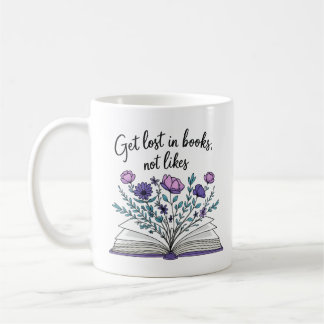 Caneca De Café Obter Perda em Livros Não Gosta - Citação Literári