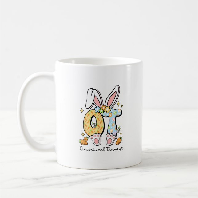 Caneca De Café Occupational Therapy Easter Bunny OT OTA Spring Ot (Esquerda)